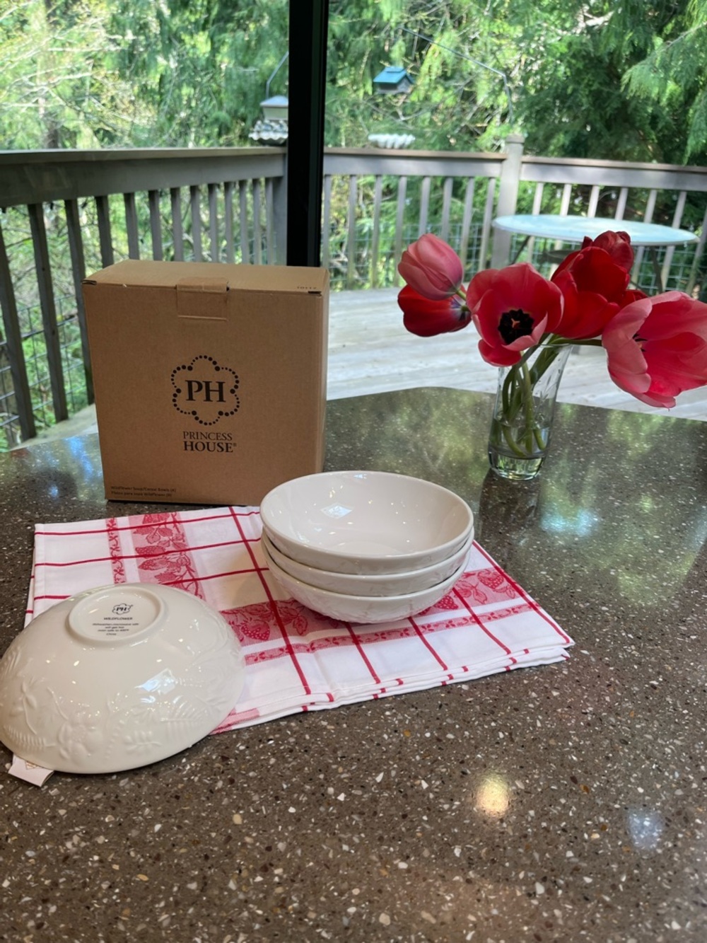 Princess House white Ceramic Serving Bowls - Set of 4